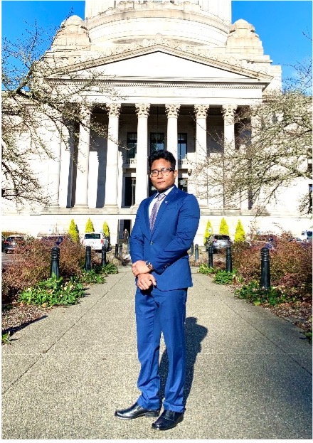 Ajay Barman at the Washington State Capitol.